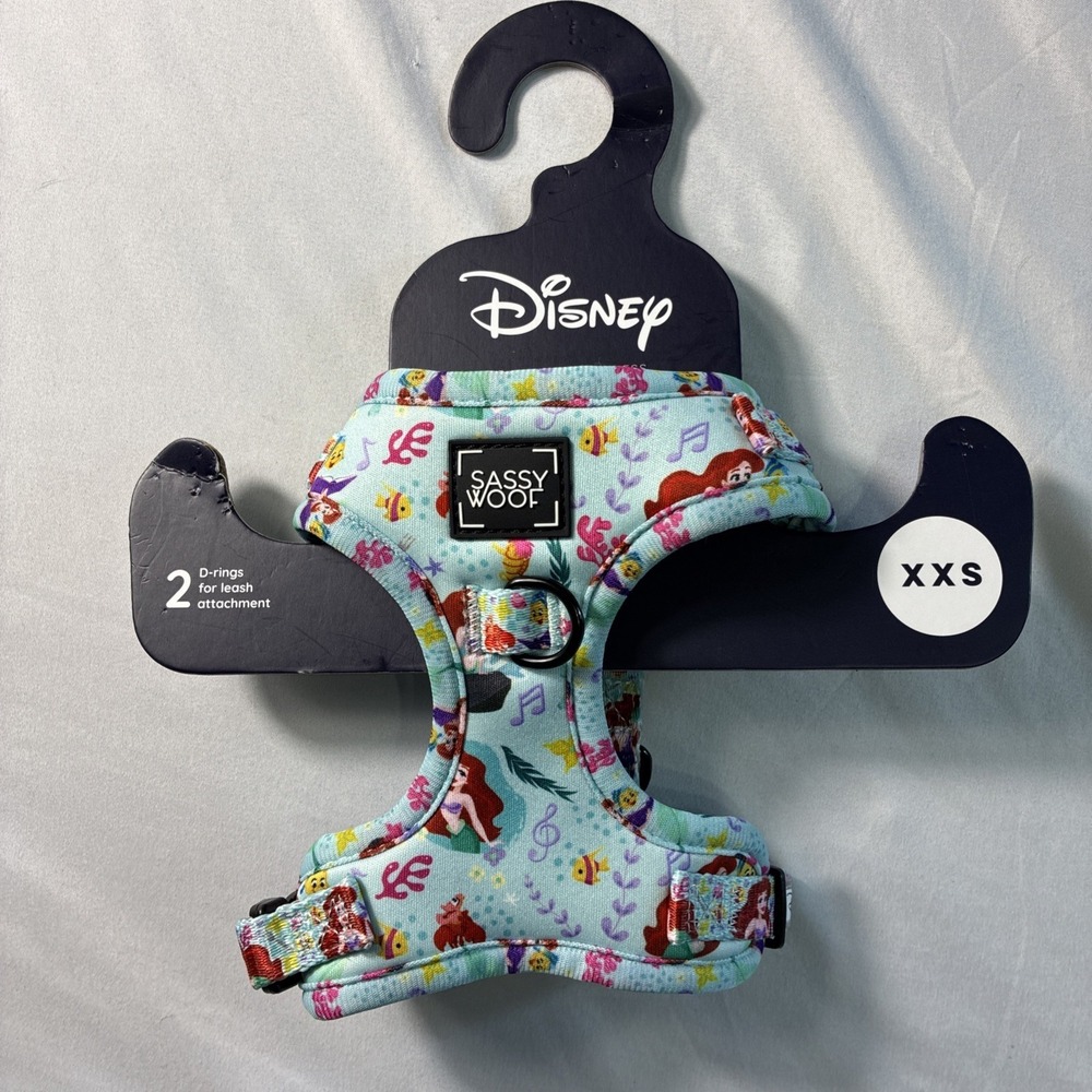Sassy Wolf Soft Adjustable Dog Harness Disney Little Mermaid Design Size XXS New